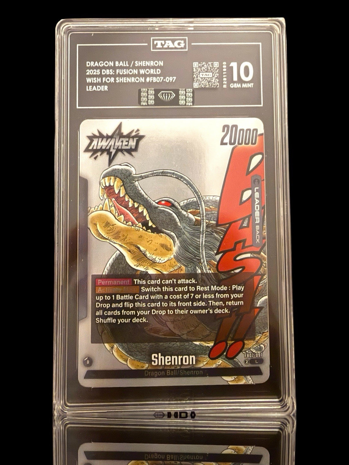 🚨 DBS Fusion World Manga Shenron Leader FB07-097~ TAG 10 BLACK DIAMOND MBA!💎