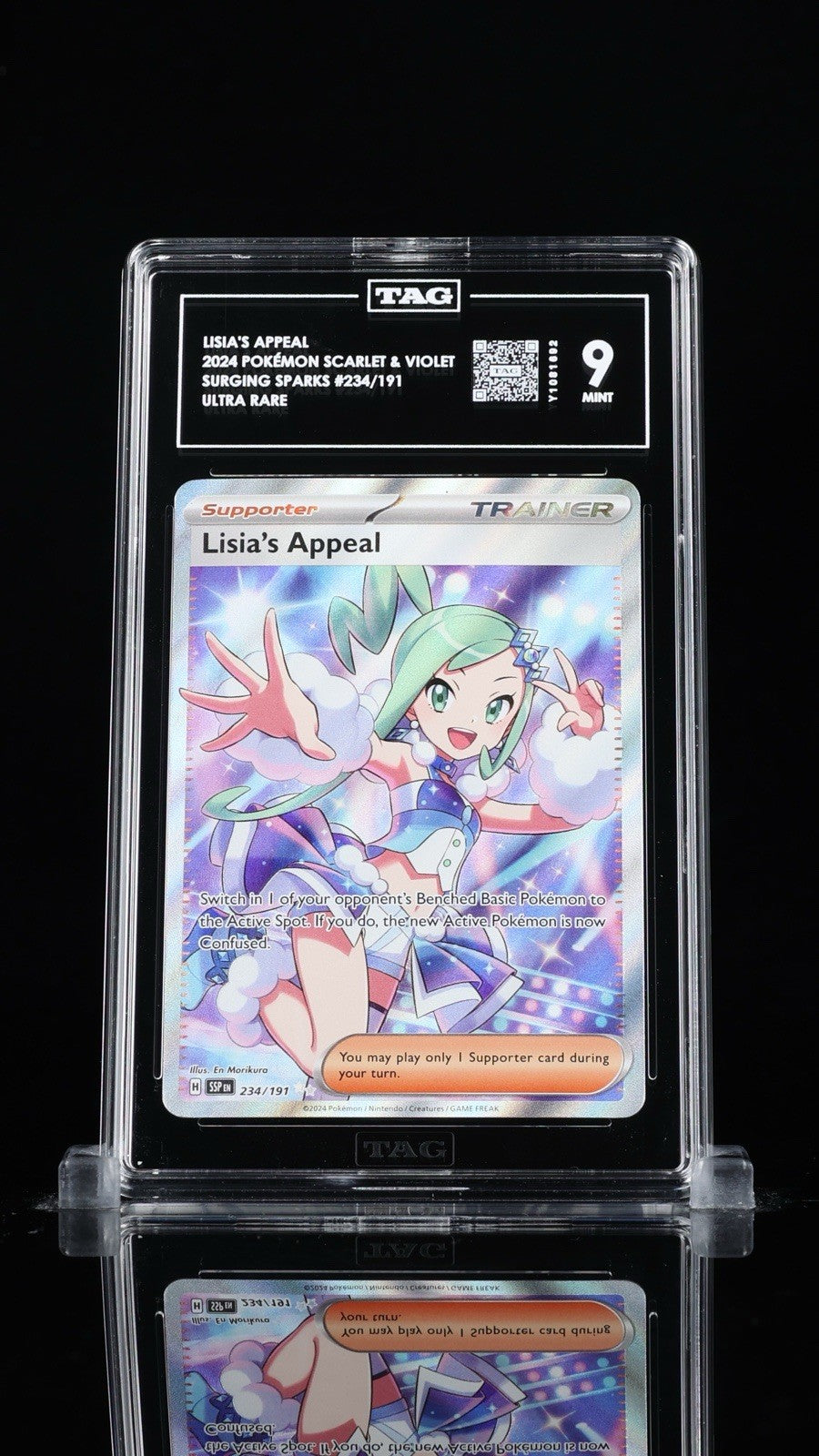 ‼️Lisia's Appeal 234/191 Sv08: Surging Sparks Holo TAG GRADE 9! SHIPS SAME DAY💨