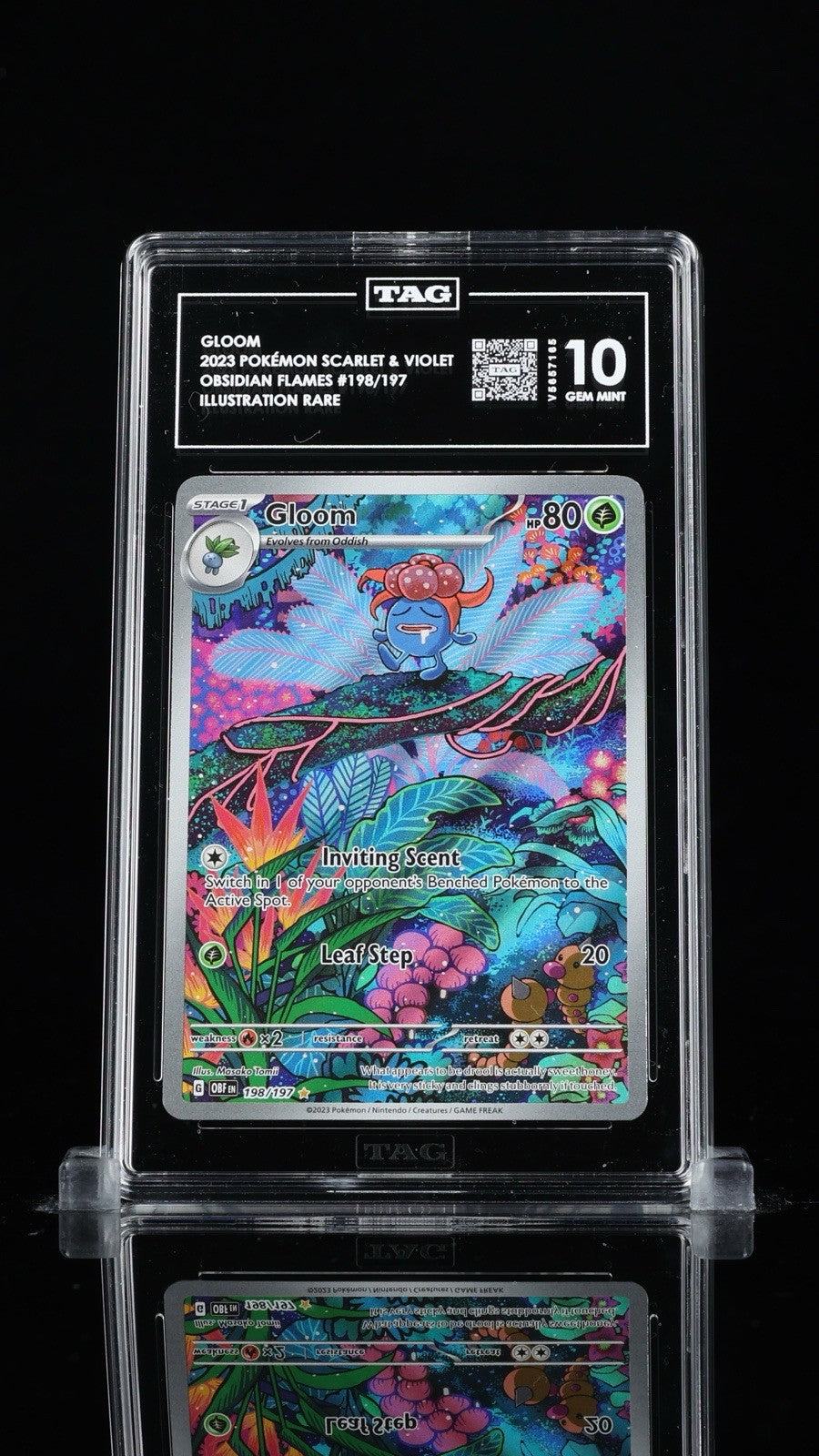 💚 Pokemon Gloom #198 Obsidian Flames TAG GRADE 10! SAME DAY SHIP~SHOOT OFFER!💨