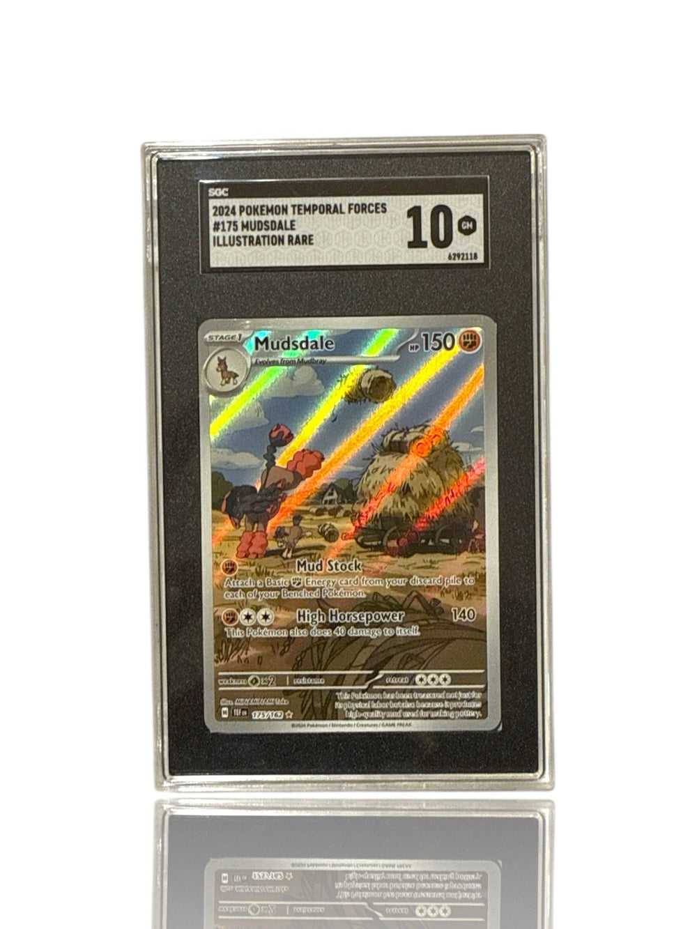 ‼️Pokemon Mudsdale 175/162: Temporal Forces Holo GRADE 10! FAST SHIP~SHOOT OFFER