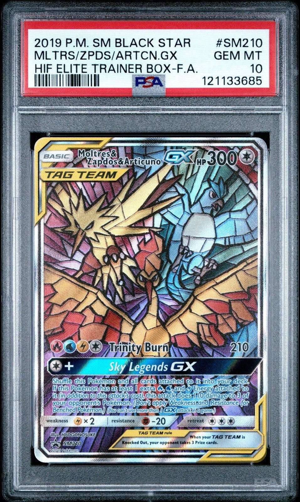 ‼️ 2019 POKEMON BLACK STAR PROMO FULL ART/MOLTRES & ZAPDOS & ARTICUNO GX PSA 10