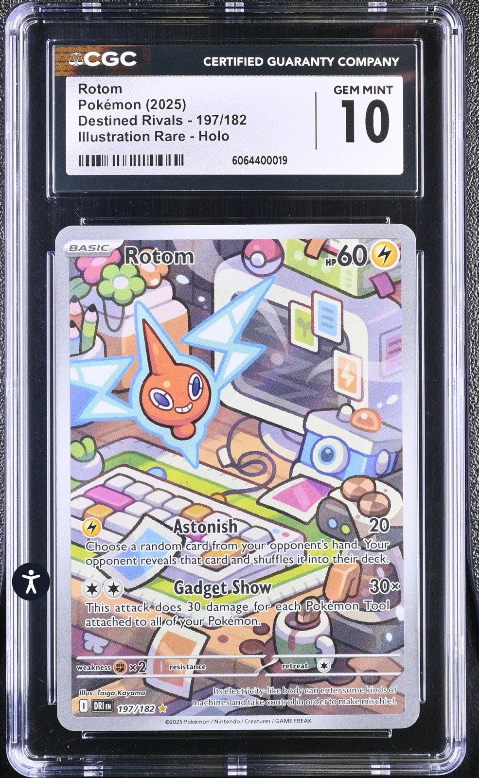 ‼️Rotom 197/182 Sv10: Destined Rivals Holo GRADE 10! SHIPS SAME DAY!💨