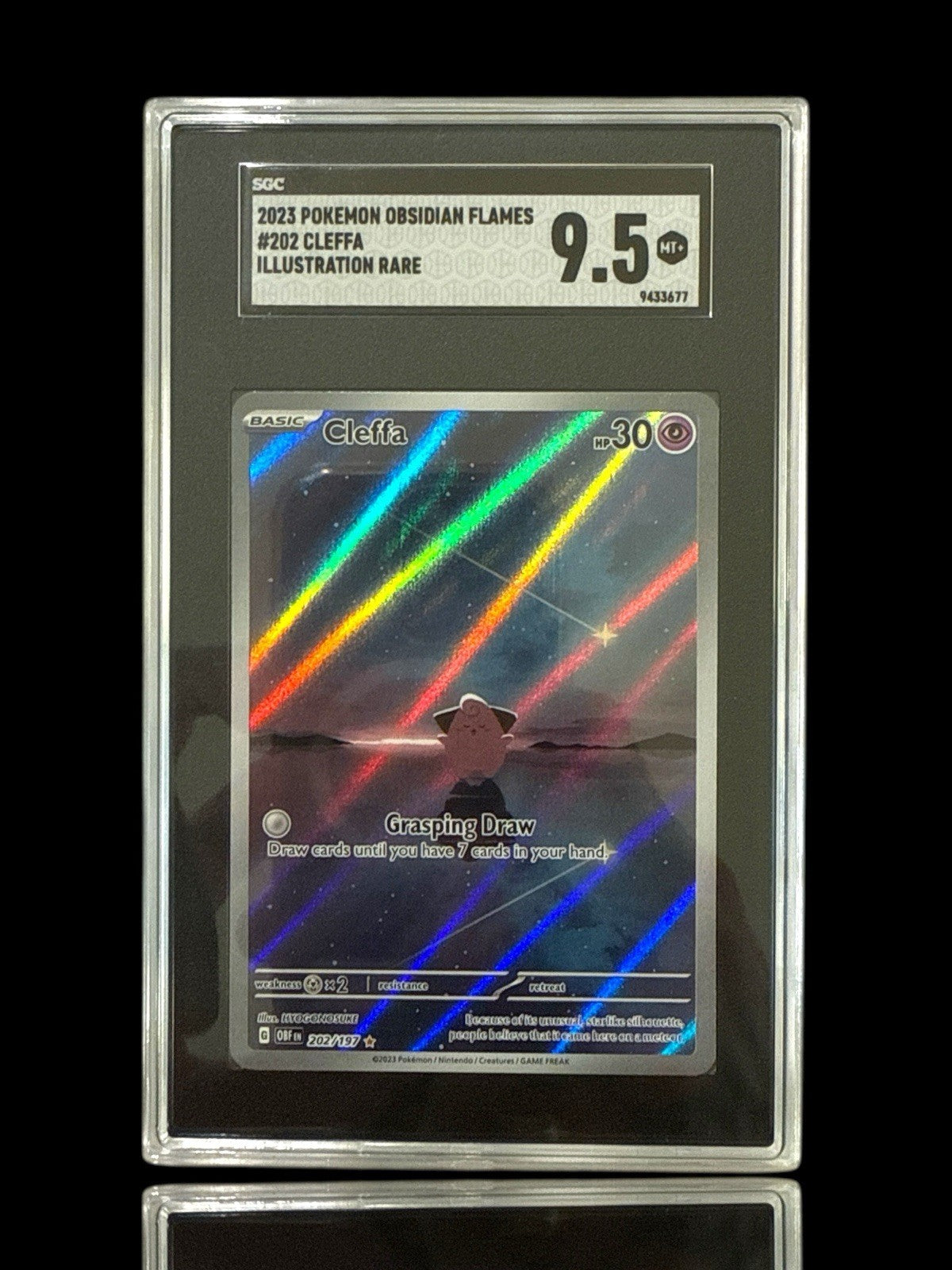 ‼️Cleffa 202/197: Obsidian Flames Holo GRADE 9.5! SHIPS SAME DAY~SHOOT OFFER!💨