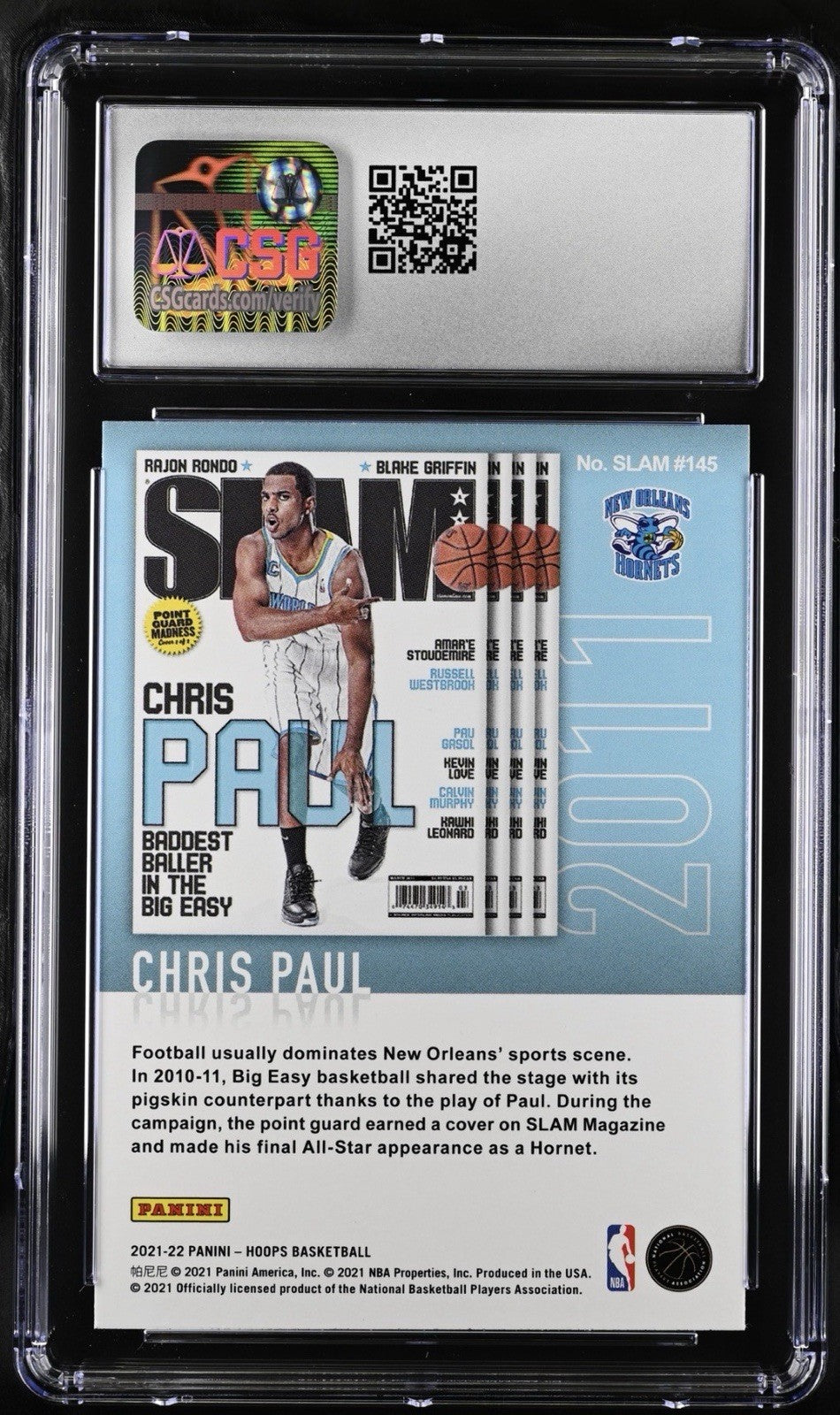 ‼️2021-22 Panini Hoops Winter SLAM Cover #145 Chris Paul Holo GRADE 10!💨