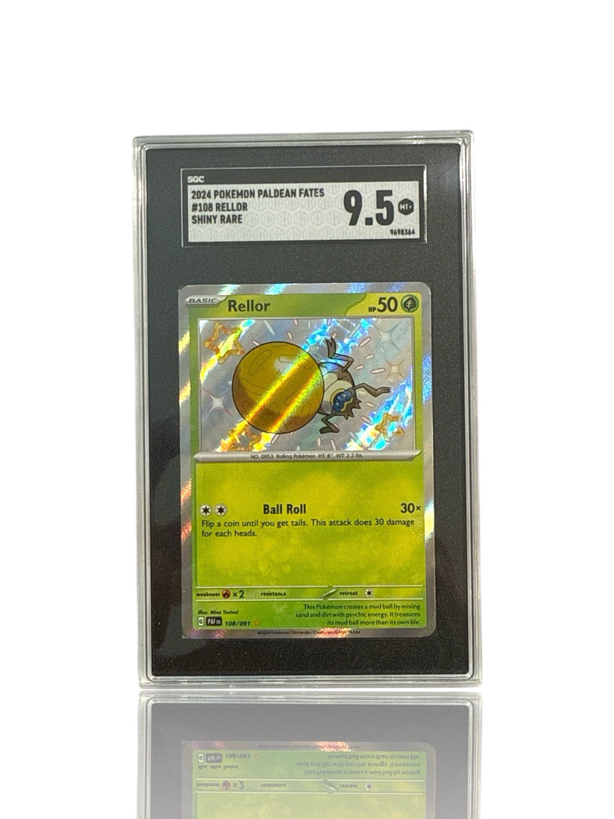 ‼️Pokemon Rellor #108: Paldean Fates Holo GRADE 10! FAST SHIP~SHOOT OFFER!💨