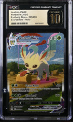 ‼️Leafeon VMAX Pokémon (2021) Evolving Skies - 205/203~ GRADE 10 PRISTINE!💨