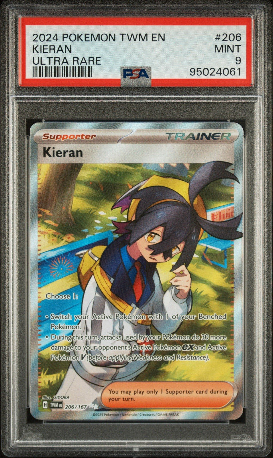 ‼️Kieran 206/167 Sv06: Twilight Masquerade Holo PSA GRADE 9! SHOOT OFFER💨