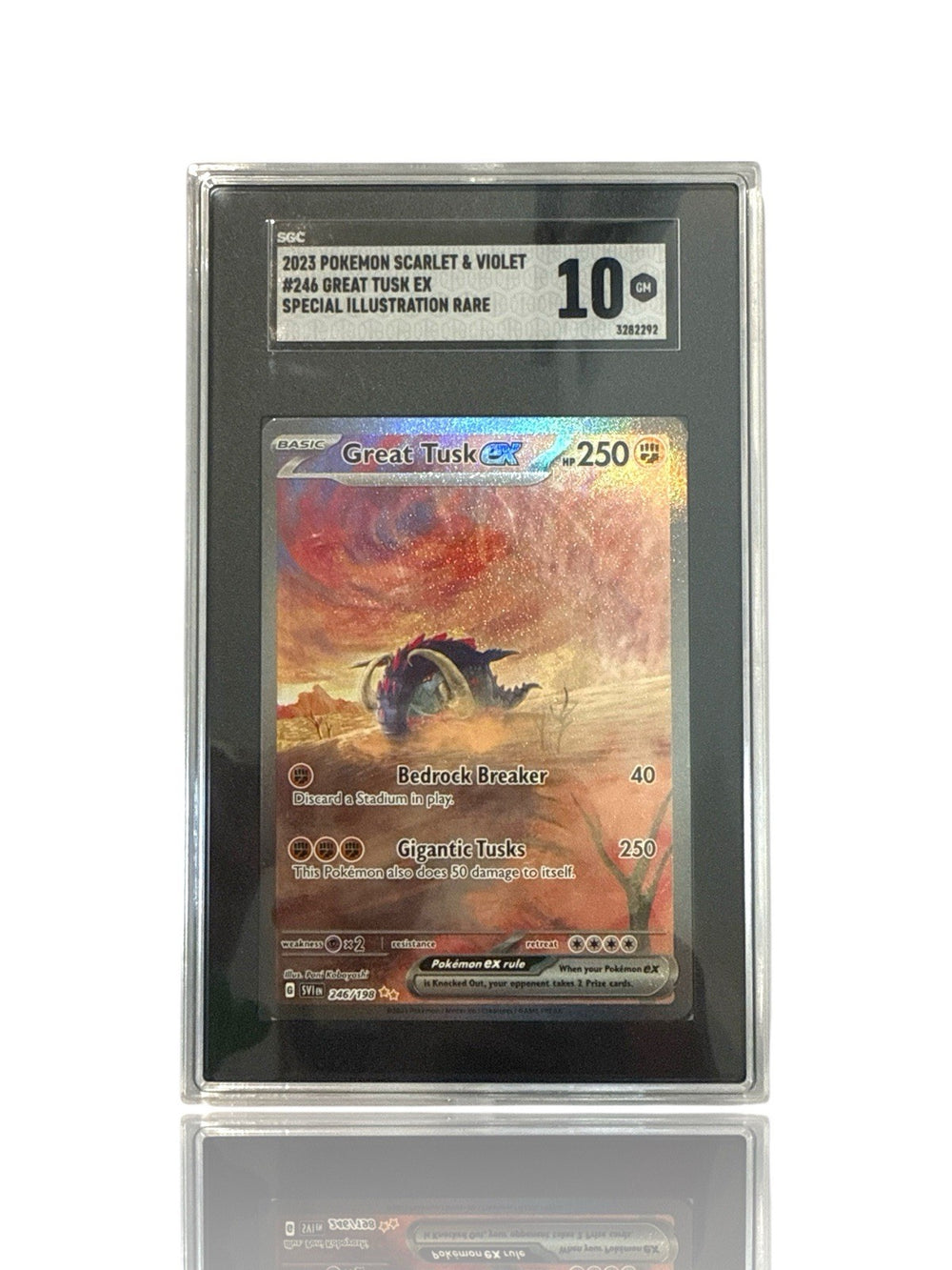 ‼️Great Tusk ex 246/198: Scarlet & Violet Base Set Holo~GRADE 10! FAST SHIP!💨