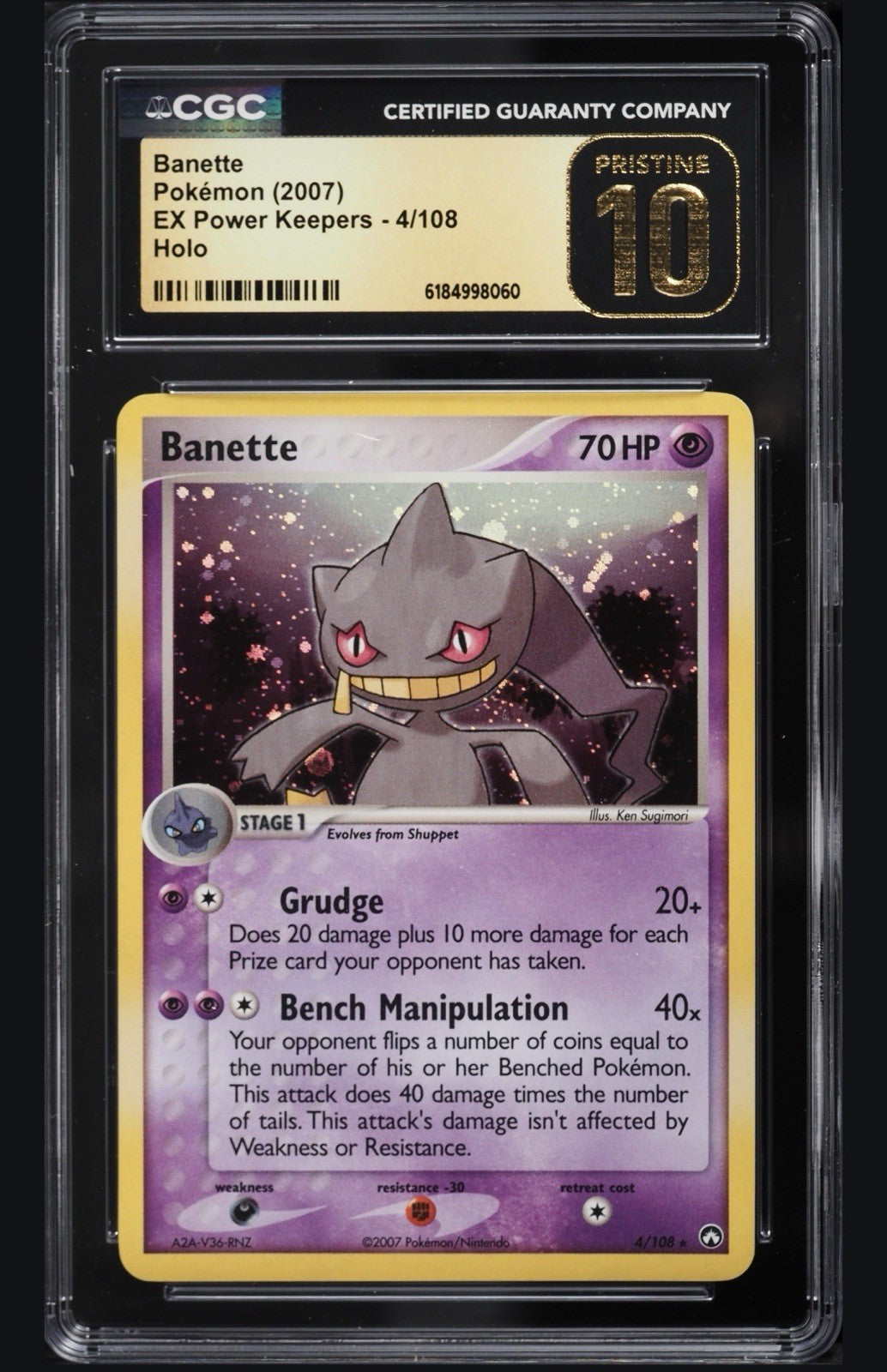 ⚠️Banette 4/108 EX Pokemon Power Keepers Holo~PRISTINE 10 GOLD LABEL TOP POP!💨