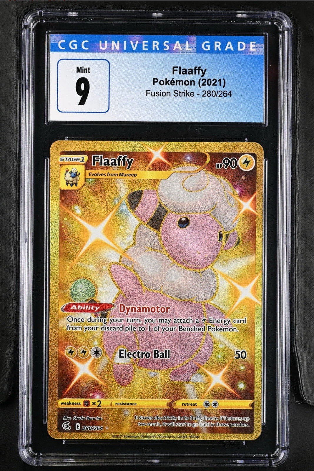 ‼️Flaaffy (Secret) 280/264 Swsh08: Fusion Strike Holo GRADE 9! SHIPS SAME DAY💨