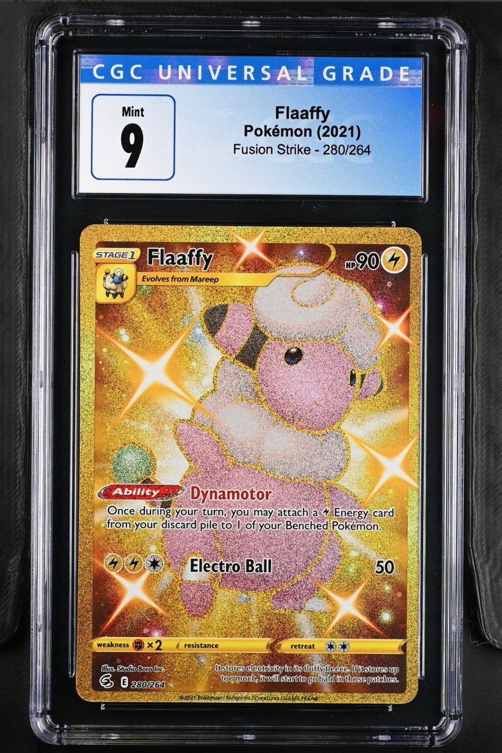 ‼️Flaaffy (Secret) 280/264 Swsh08: Fusion Strike Holo GRADE 9! SHIPS SAME DAY💨