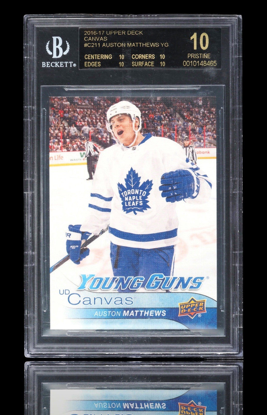💎 2016-17 UD Canvas Young Guns Auston Matthews #C211 (RC) BLACK LABEL 10💨