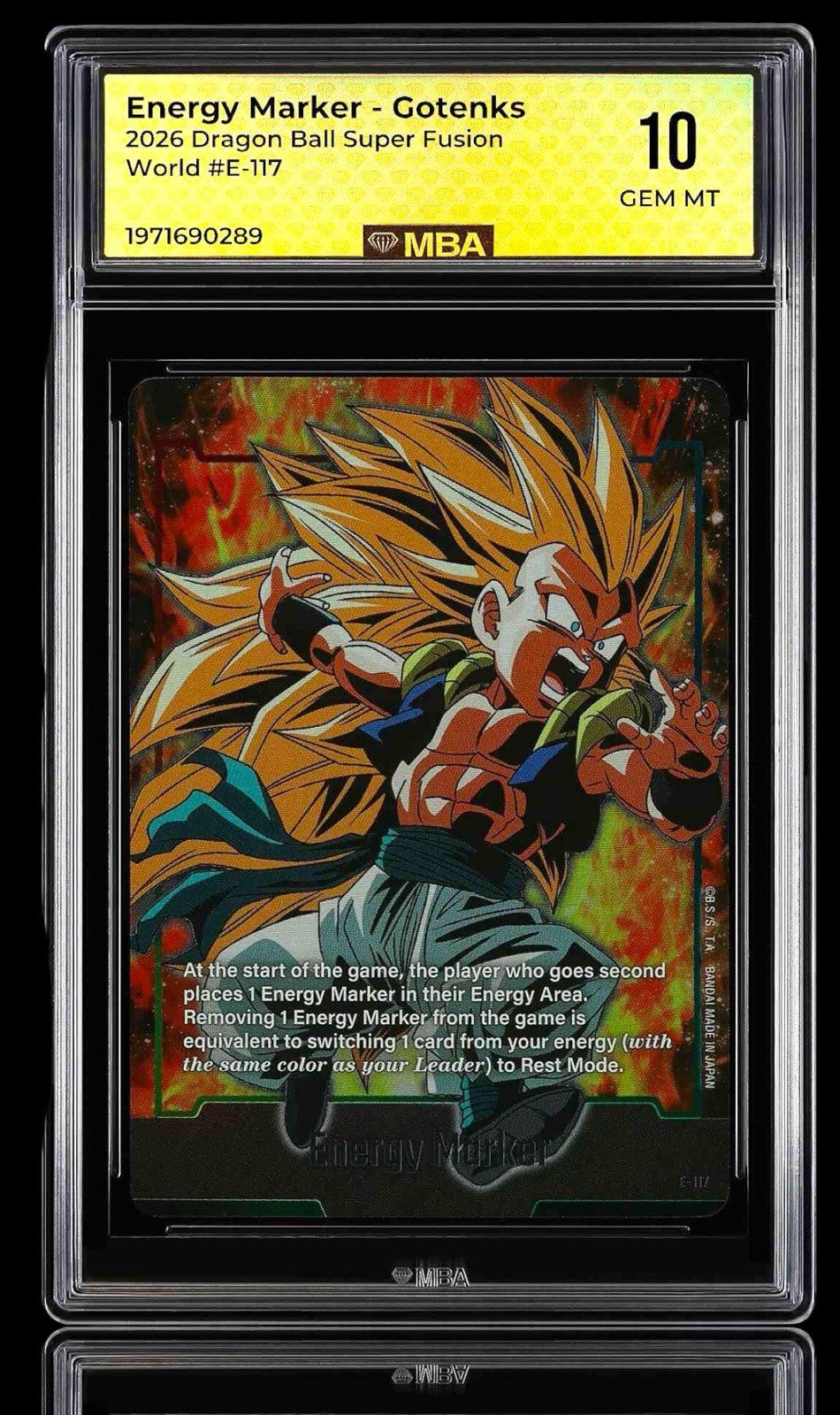 🔥 Energy Marker Gotenks 2026 DBS Fusion World~ MBA GRADE 10~SHOOT OFFER💨