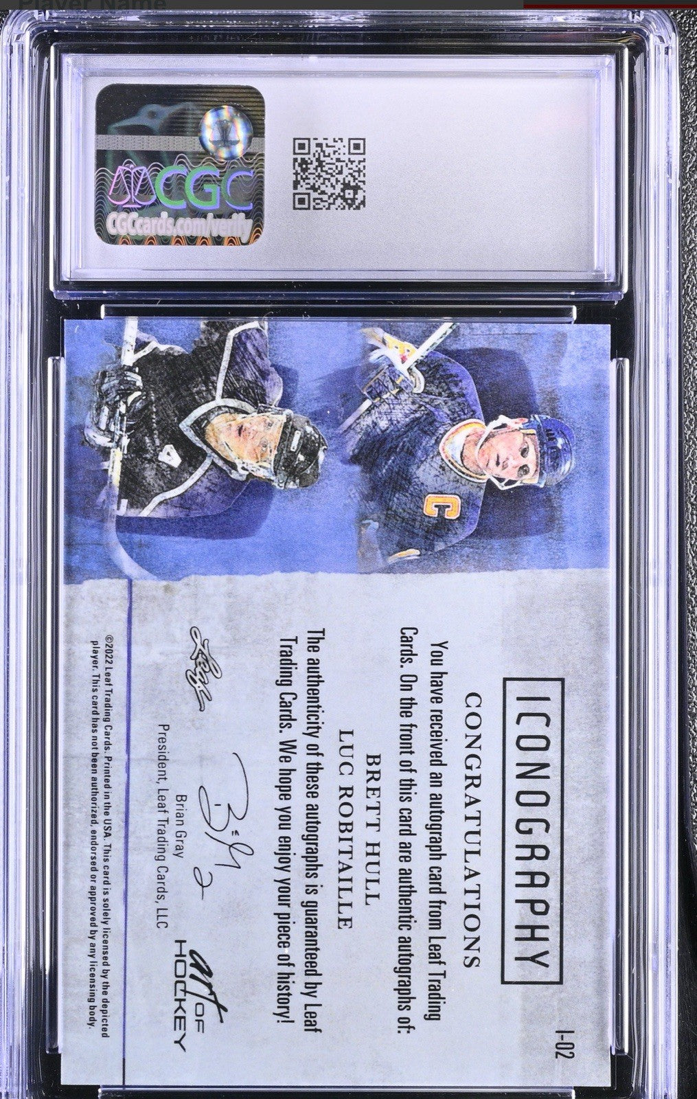 ‼️2021 Leaf Art of Hockey Iconography #I-02 Brett Hull/Luc Robitaille CGC 10💨