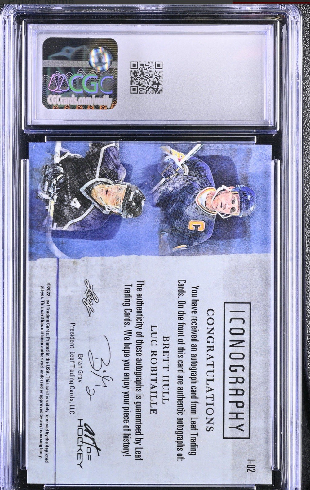 ‼️2021 Leaf Art of Hockey Iconography #I-02 Brett Hull/Luc Robitaille CGC 10💨