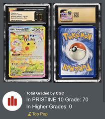⚡️ Pikachu ex #238 Surging Sparks SIR GRADE 10 PRISTINE GOLD LABEL TOP POP!💨