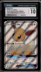 ‼️Pokemon Eevee GX SM242 Sm TAG TEAM Holo GRADE 10~FAST SHIP~SHOOT OFFER!💨