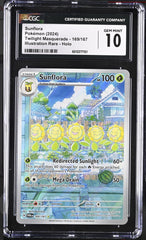 ‼️Pokemon Sunflora 169/167: Twilight Masquerade Holo GRADE 10~SHOOT OFFER!💨