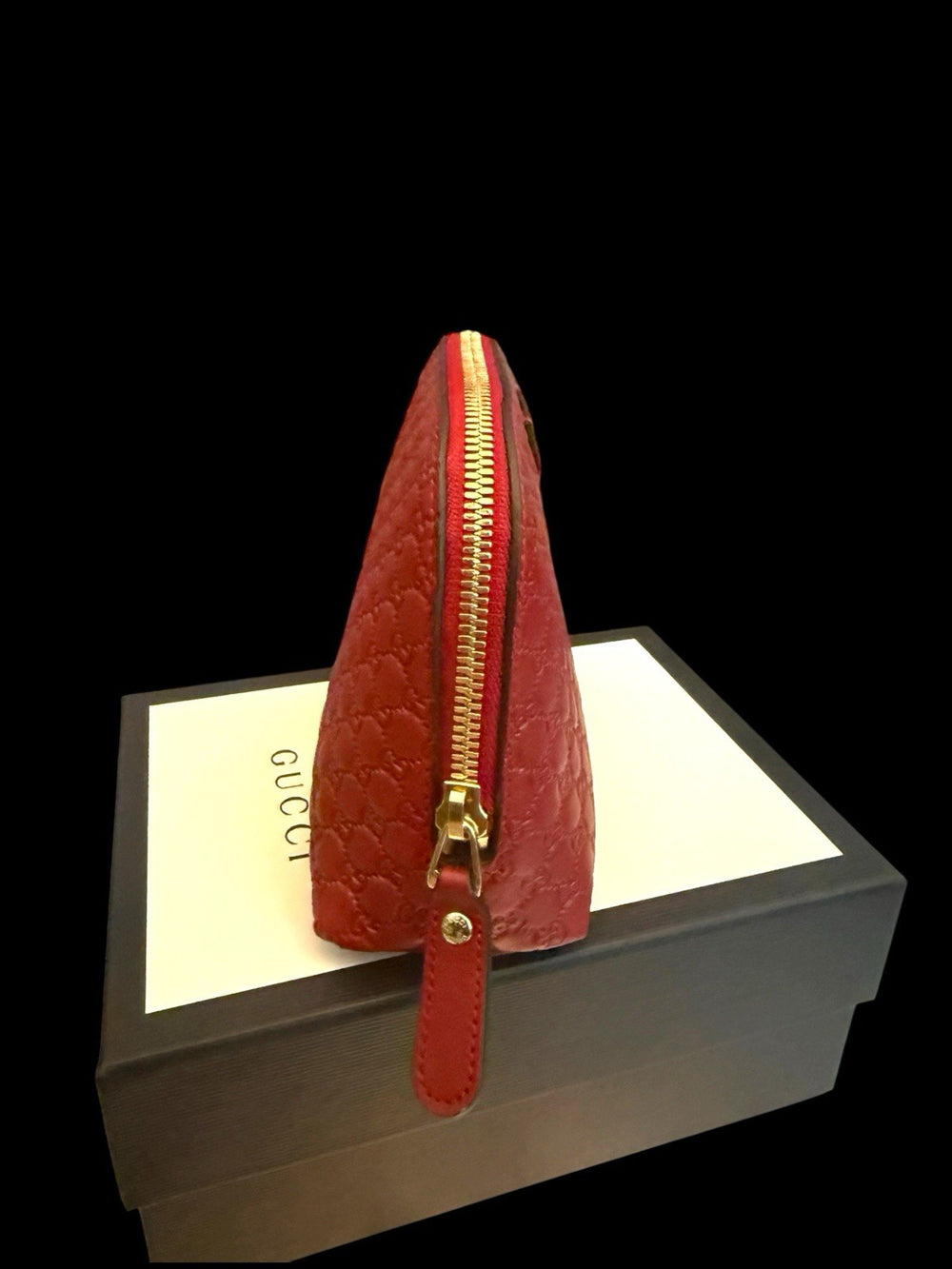 ❤️ RARE NEW GUCCI Red Guccissima Cosmetic Pouch W/ Box~ FAST SHIP SHOOT OFFER💨