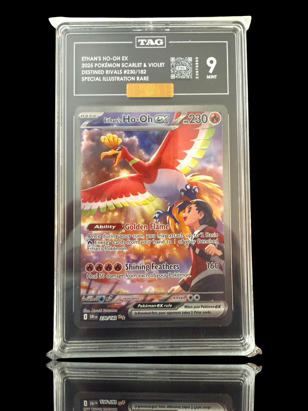 💎 Ethan's Ho-Oh ex #230 Pokemon Destined Rivals Holo~ TAG 9~ GOLD DIAMOND MBA💎