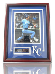 ⚠️14x18” Framed Kansas City Royals HOF George Brett~COA~HIGH QUALITY SHOOT OFFER