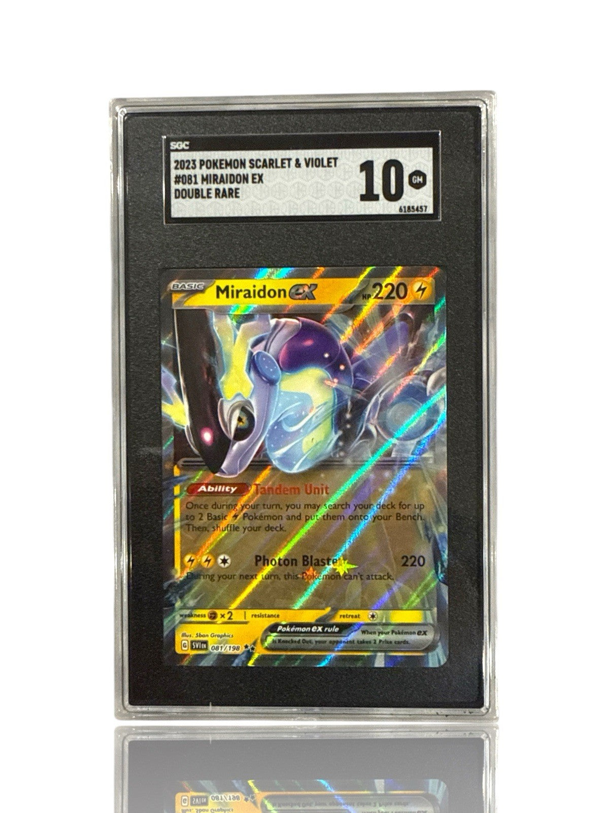 ‼️Miraidon ex 081~Scarlet & Violet Base Set GRADE 10! FAST SHIP~SHOOT OFFER💨