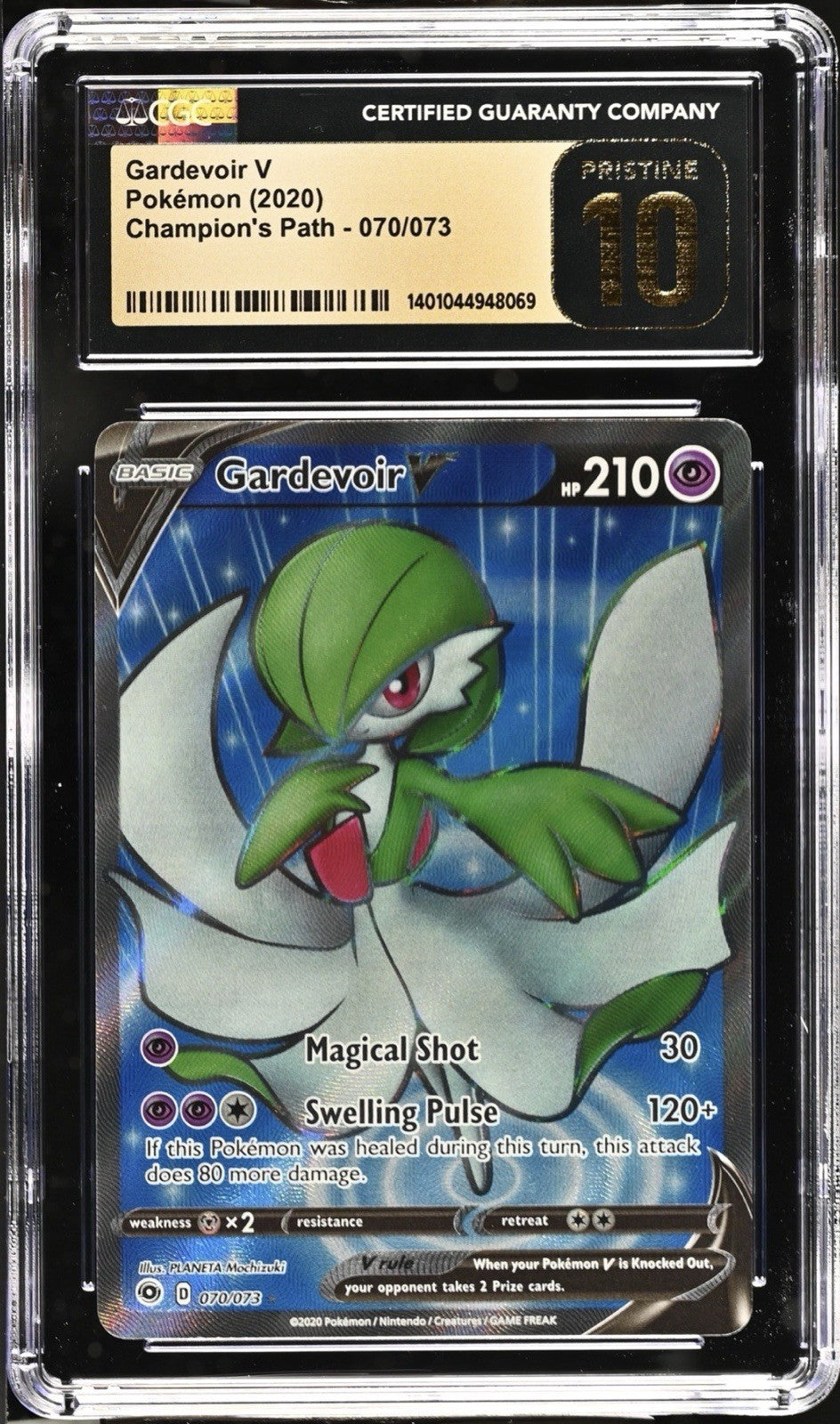 ‼️Pokemon Gardevoir V Full Art #70 Champions Path GRADE 10 PRISTINE GOLD LABEL💨