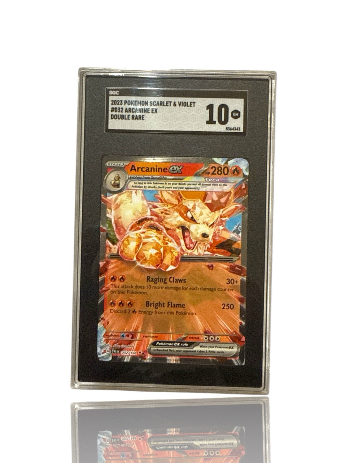 ‼️Pokemon Arcanine ex 032/198: Scarlet & Violet Holo GRADE 10~SHOOT OFFER!💨