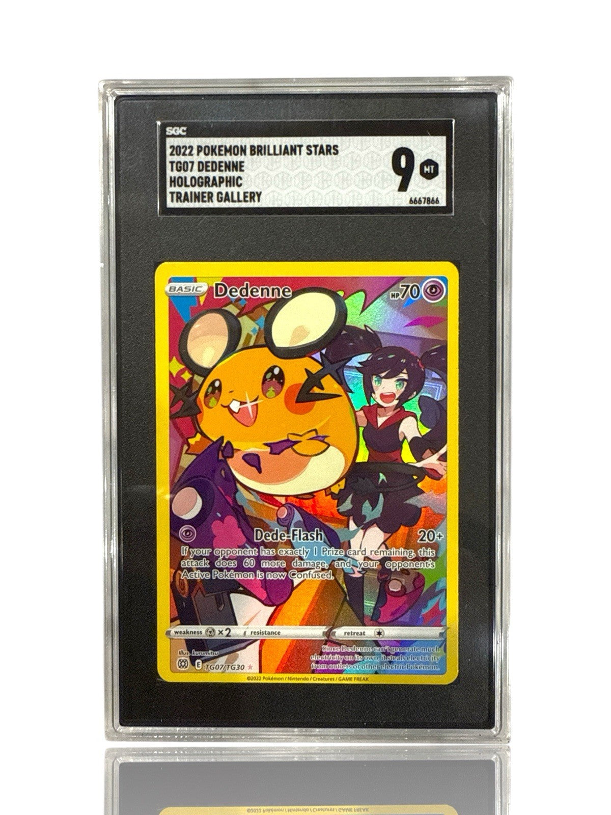 ‼️Dedenne TG07/TG30: Brilliant Stars Trainer Gallery Holo GRADE 9! SHOOT OFFER💨