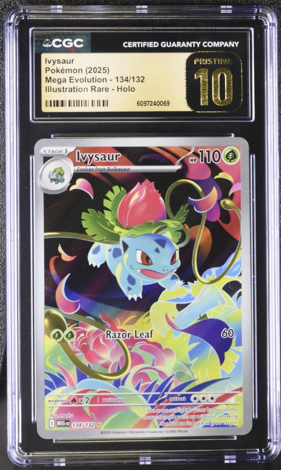 ‼️Pokemon Ivysaur #134 Mega Evolution GRADE 10 PRISTINE GOLD LABEL TOP POP!💨
