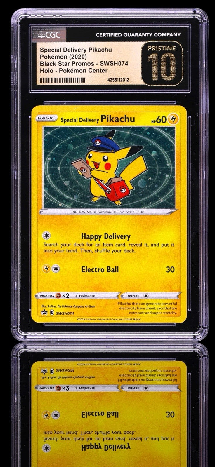 💛 Special Delivery Pikachu SWSH074 Promo Holo PRISTINE GOLD LABEL TOP POP 5!💨