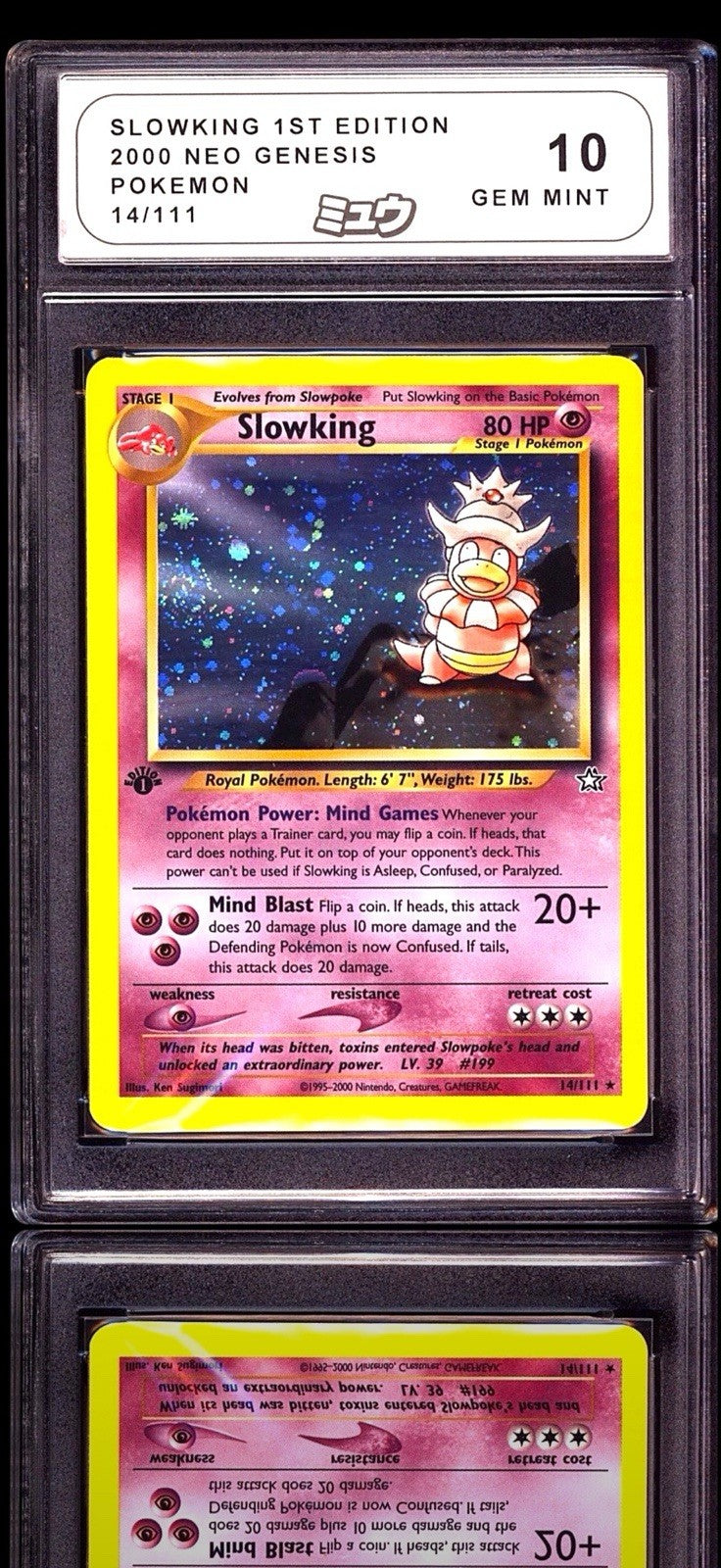 💎 Slowking #14 Pokemon Neo Genesis Holo 1st Edition MEW GRADE 10~SHOOT OFFER💨