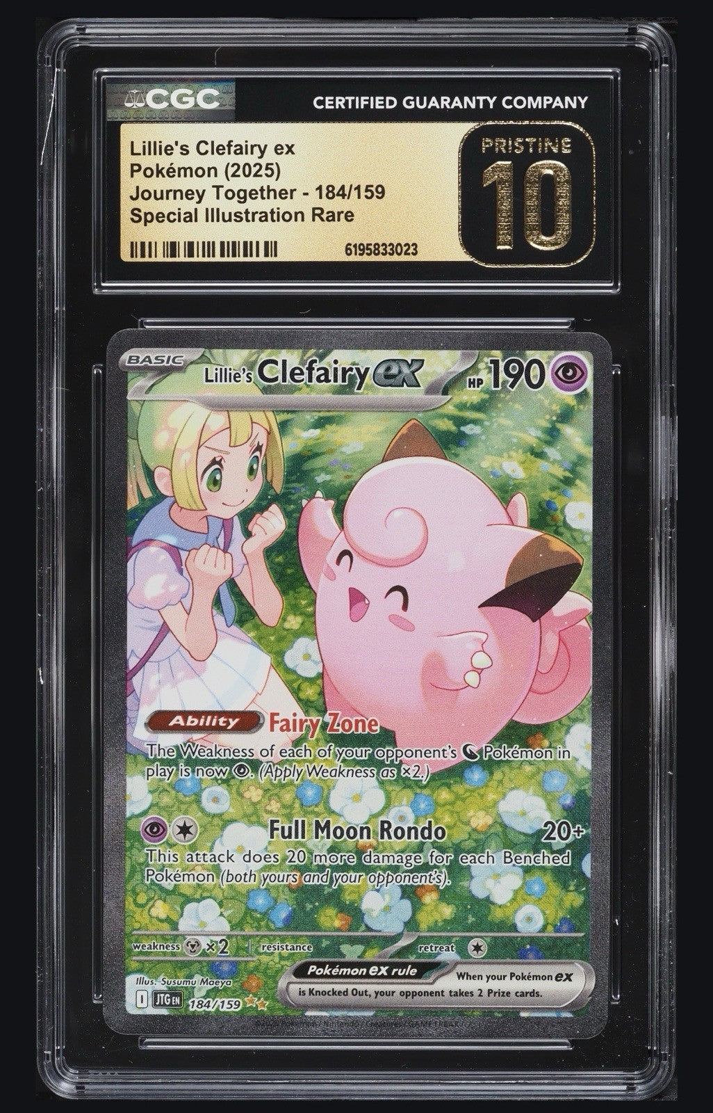 ⚠️ Lillie's Clefairy ex #184 Journey Together~PRISTINE 10 GOLD LABEL TOP POP💨