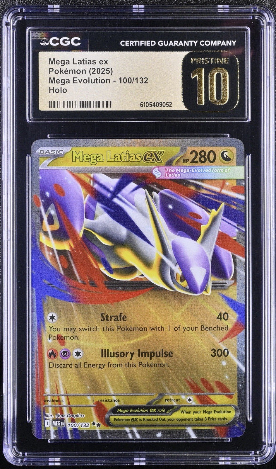‼️Mega Latias ex #100 Mega Evolution Holo GRADE 10 PRISTINE GOLD LABEL TOP POP💨
