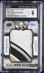 ‼️2021-22 UD Premier Mega Patch Maxime Comtois #PMP-MC Chest Logos 07/22💨