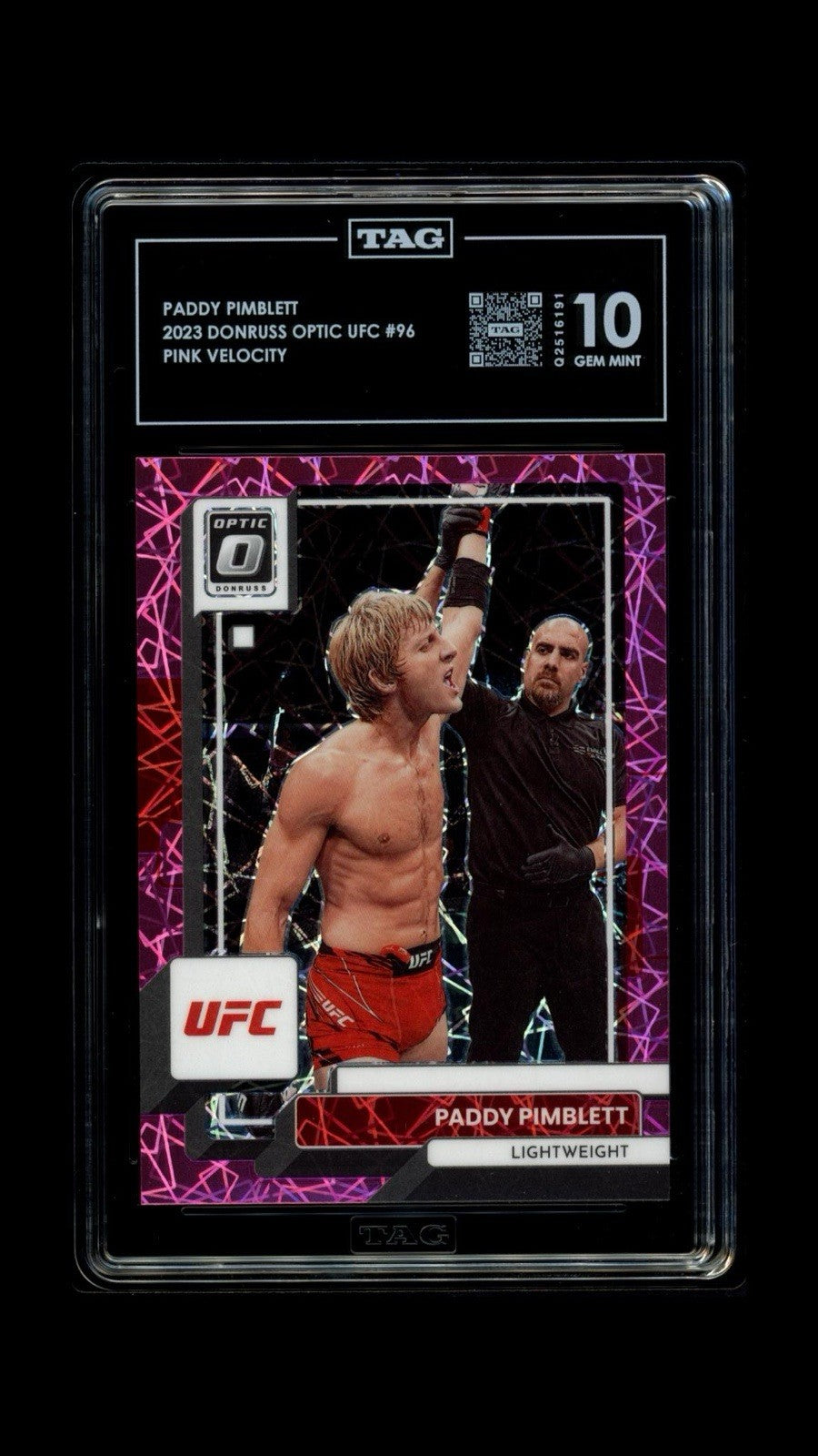 🚨 2023 Panini Donruss Optic UFC - Paddy Pimblett #96 PINK~ TAG 10~ RANK #1💨