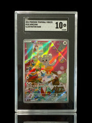 🐭 Minccino 182/162: Temporal Forces Holo GRADE 10! FAST SHIP~SHOOT OFFER!💨