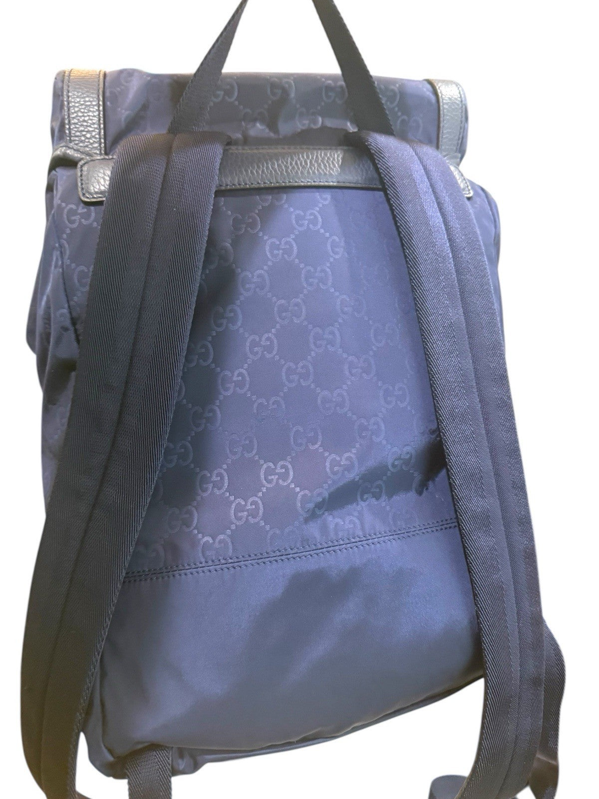 🌟NEW GUCCI Blue Medium Nylon & Leather Guccissima Backpack~SHOOT OFFER!💨
