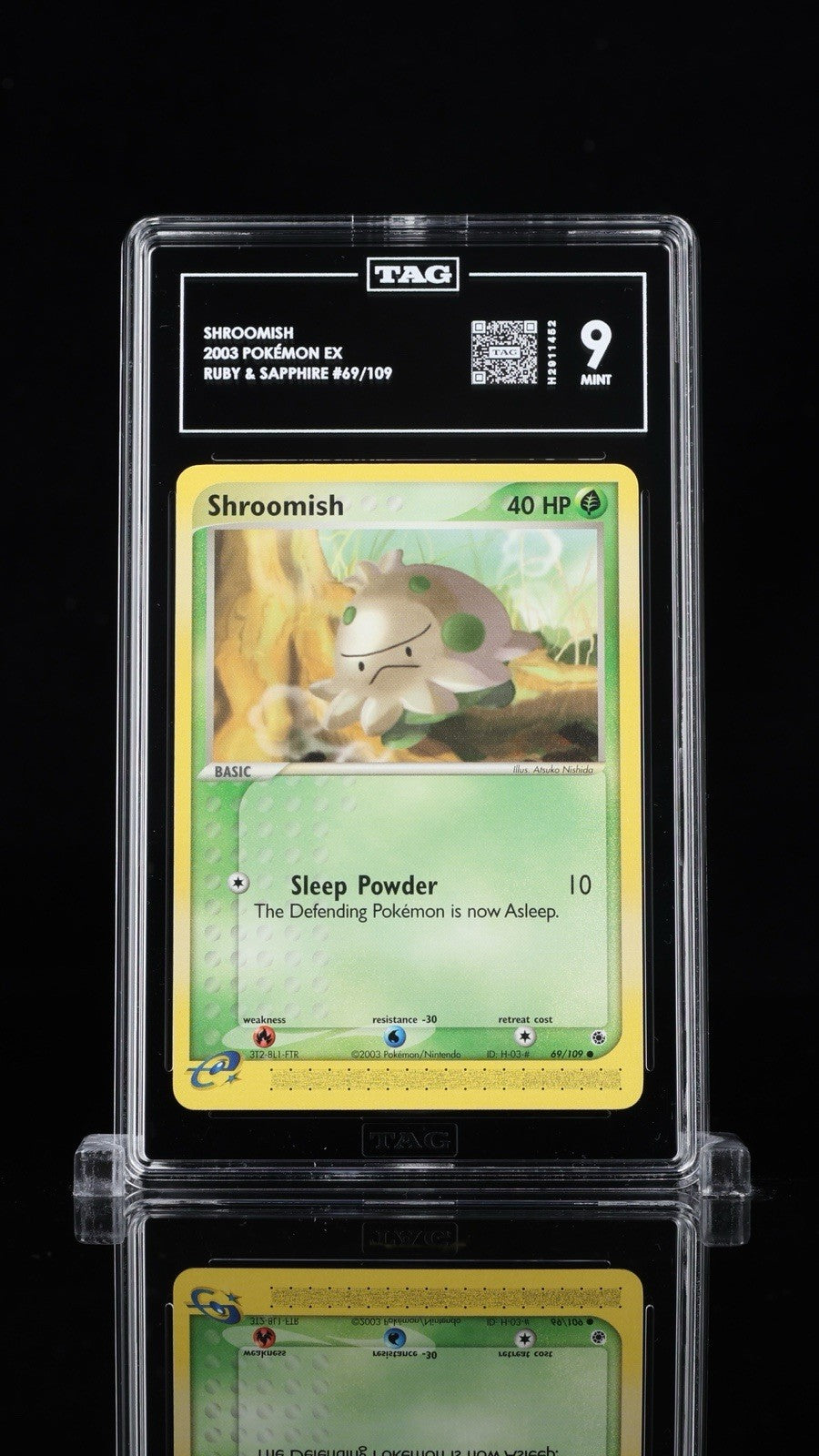 🔥 Shroomish 69/109 Pokemon Ruby and Sapphire~ TAG GRADE 9~ SHOOT OFFER!💨