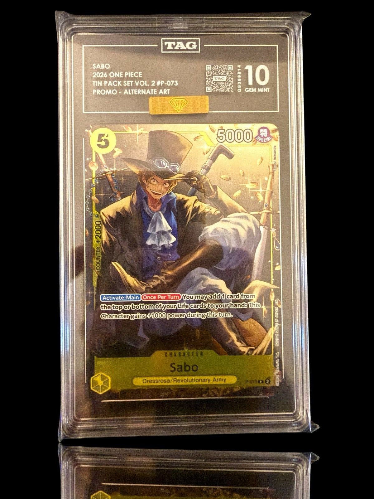 🚨 Sabo One Piece Promotion Cards~ TAG GRADE 10~ PRISTINE GOLD DIAMOND MBA! 💎