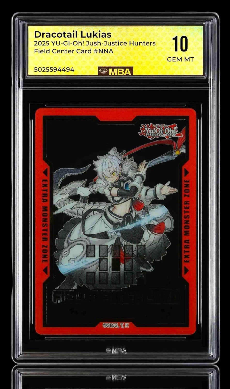 ‼️ Yu-Gi-Oh Justice Hunters Field Center Dracotail Lukias~ MBA GRADE 10 POP 1💨