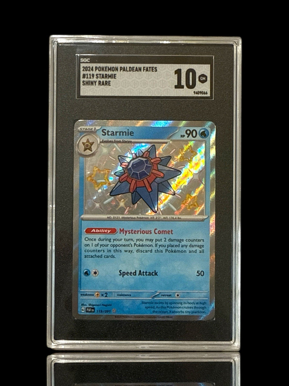 🌟Starmie #119: Paldean Fates Shiny Rare Holo GRADE 10! SHIPS FAST~ SHOOT OFFER