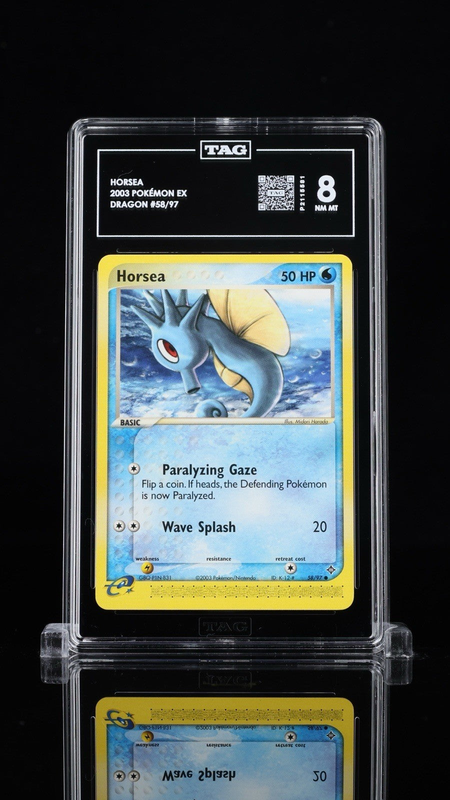 ⚠️ 2003 Pokémon EX Dragon Horsea 58/97~ TAG GRADE 8~ FAST SHIP SHOOT OFFER!💨