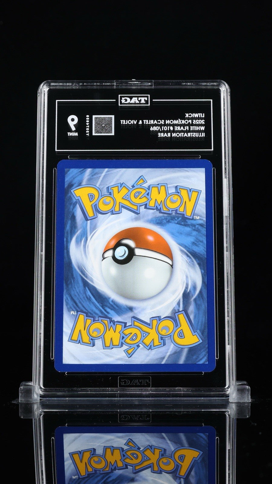 🔥Litwick 101/086: White Flare Holo TAG GRADE 9! SAME DAY SHIP~SHOOT OFFER!💨