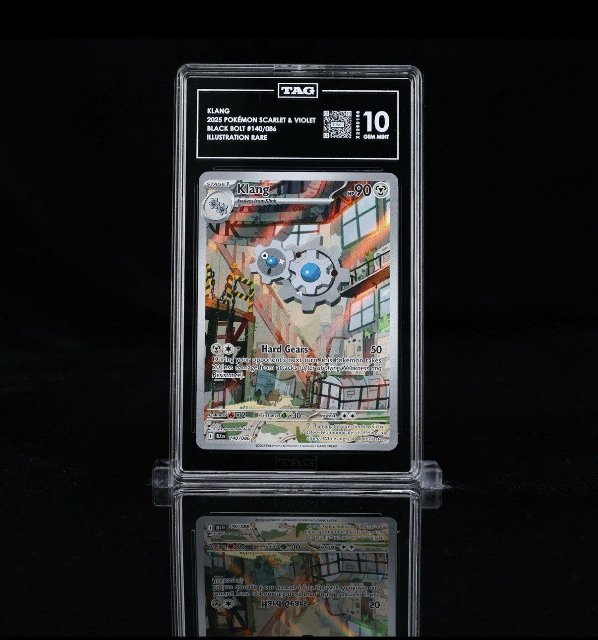 ‼️Pokemon Klang 140/086: Black Bolt Holo GRADE 10! SAME DAY SHIP~SHOOT OFFER!💨
