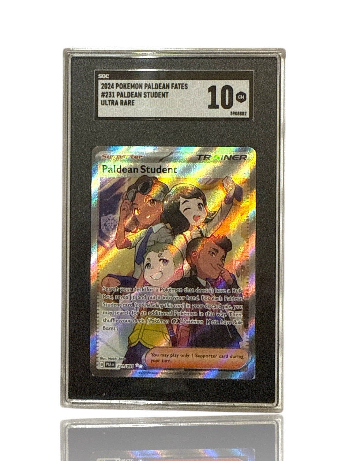 ‼️Pokemon Paldean Student 231/091: Paldean Fates Holo GRADE 10~ SHOOT OFFER!💨