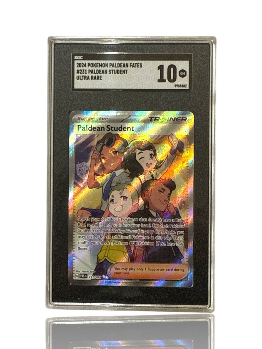 ‼️Pokemon Paldean Student 231/091: Paldean Fates Holo GRADE 10~ SHOOT OFFER!💨