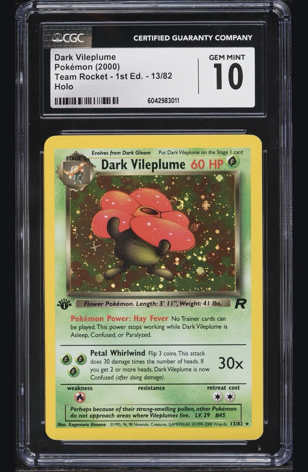 ⚠️ Dark Vileplume 2000 Team Rocket #13~GRADE 10~ FAST SHIP SHOOT OFFER💨
