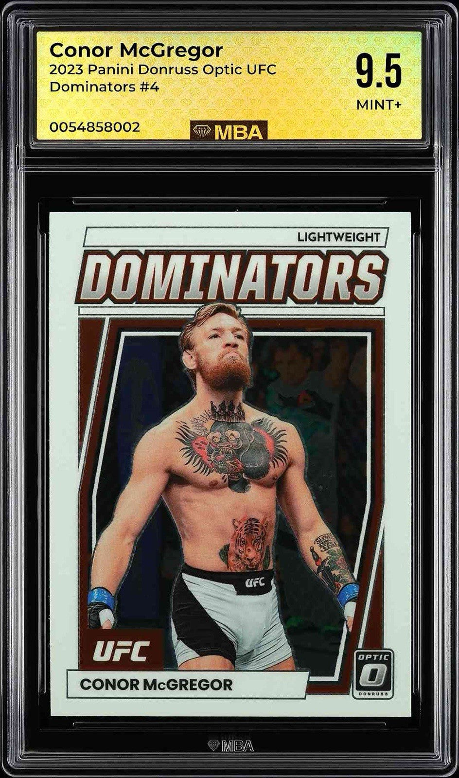 ⚠️ 2023 Panini Donruss Optic UFC - Dominators Conor McGregor #4~MBA GRADE 9.5!💨