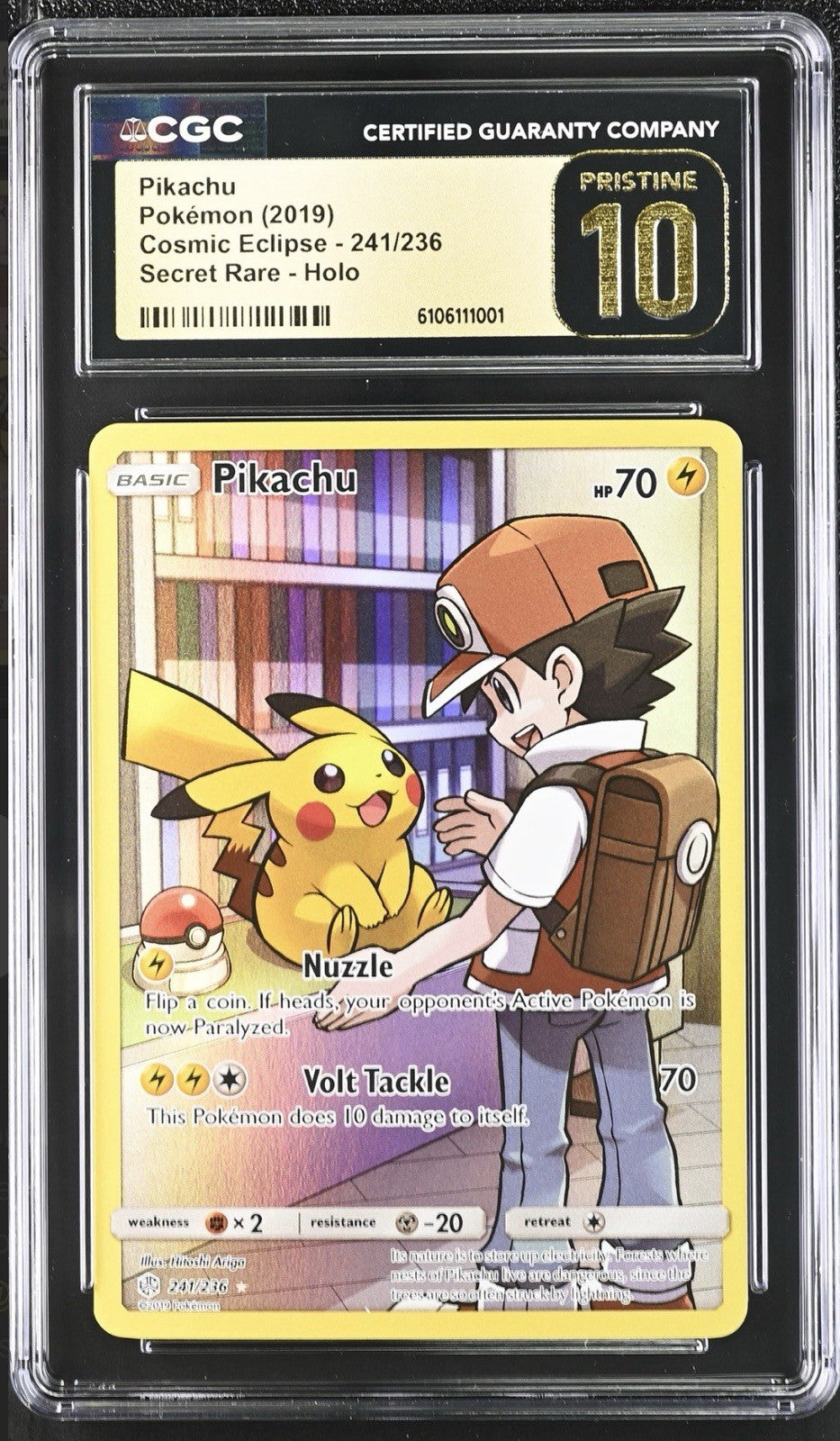❤️Pikachu Secret #241~Cosmic Eclipse GRADE 10 PRISTINE GOLD LABEL TOP POP!💨